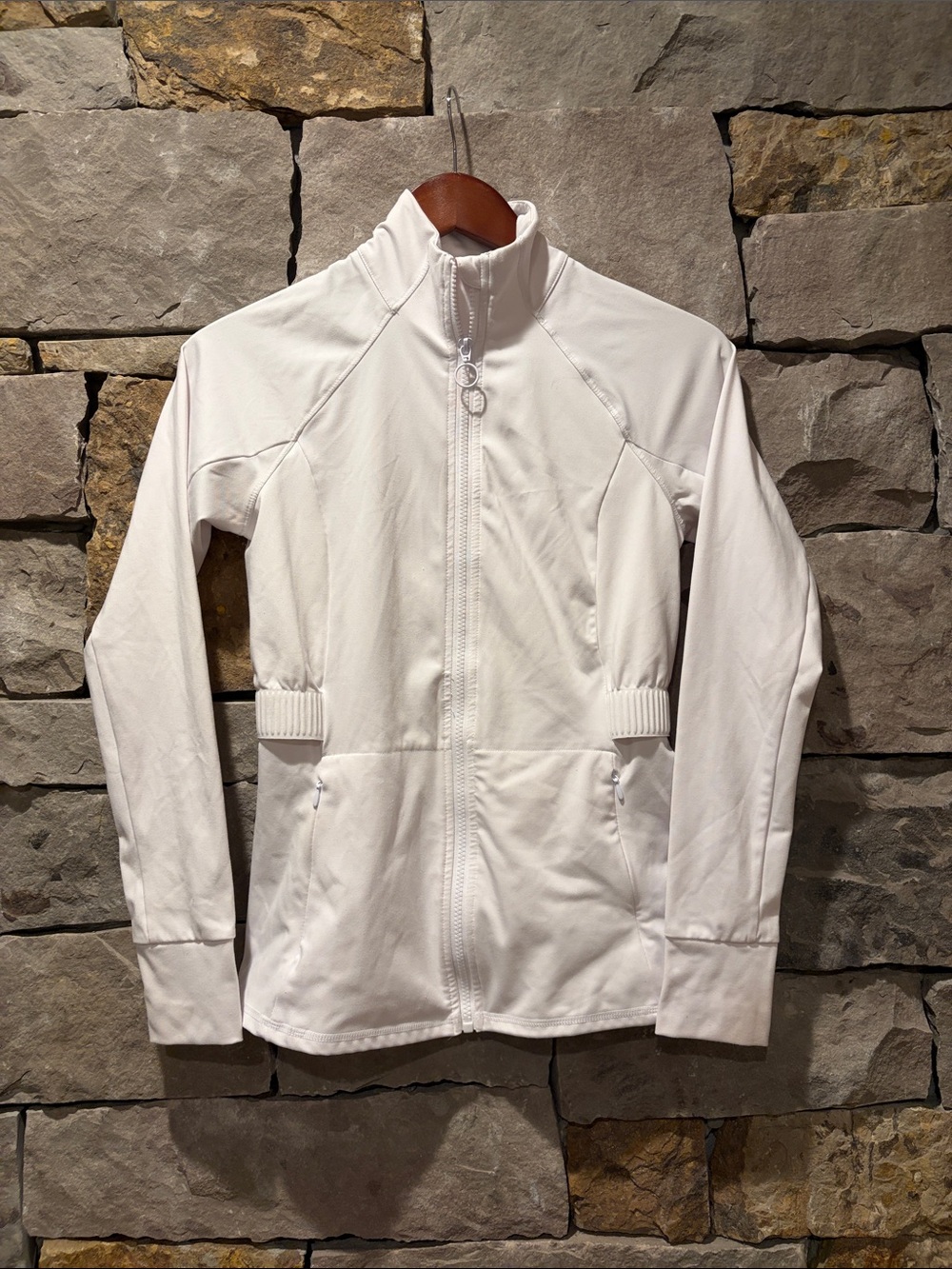 Fabletics White Zip-Up Utility Jacket